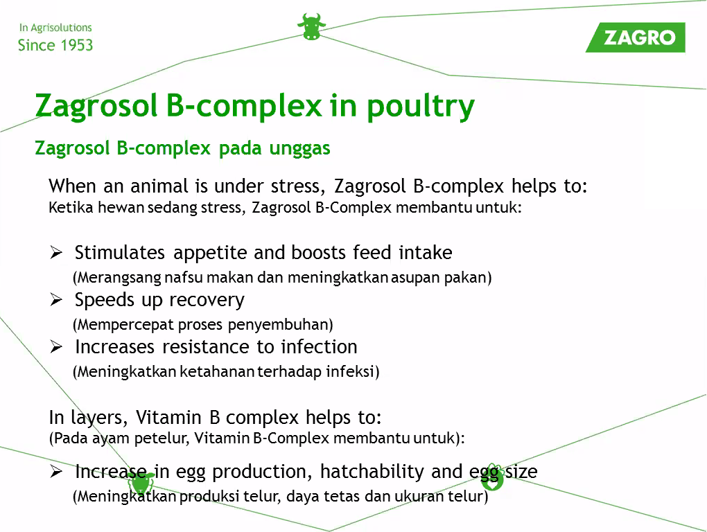 Zagrosol B-complex in poultry